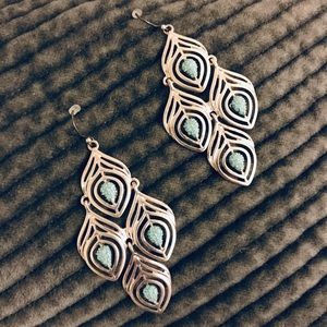 Lucky Brand Feather Chandelier Earrings
